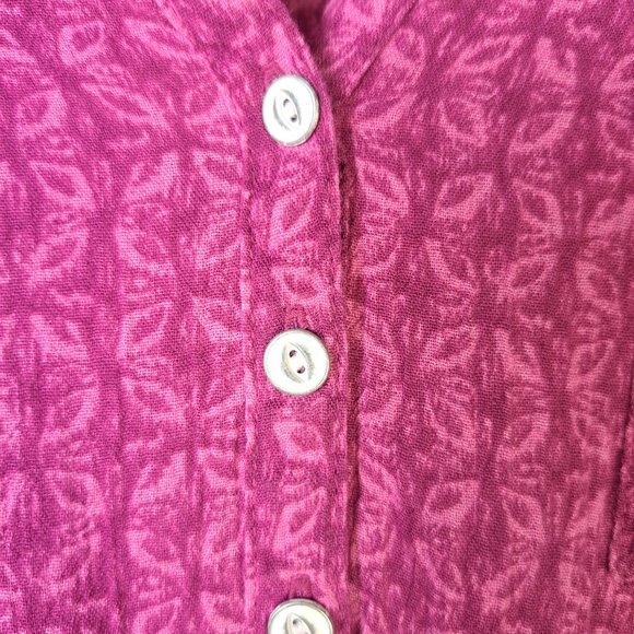 EDDIE BAUER 2 Women's Cotton Sleeveless Print Pink Blue Shirtdresses Sz T12 - Picture 8 of 16